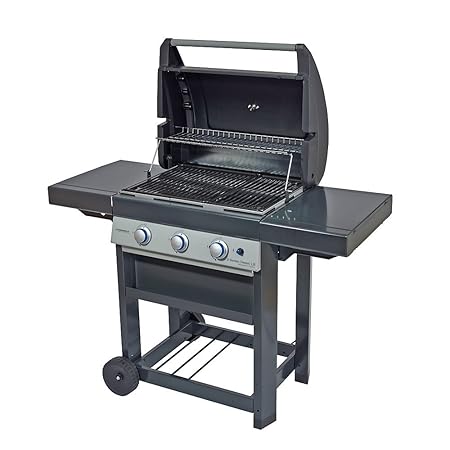 Campingaz Gasgrill 3 Series Classic LB, BBQ Grillwagen mit drei Edelstahlbrennern, Deckel und Thermometer, InstaClean Reinigu