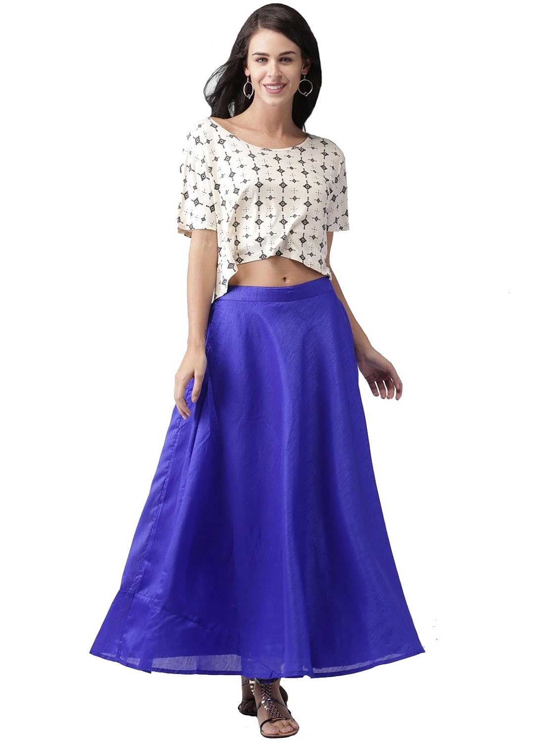vastraa fusion women's chanderi maxi skirt