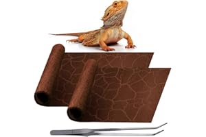 REP BUDDY 2 Pack Reptile Carpet Desert Reptile Mat & Reversible Substrate, Terrarium Liner Bedding, for Lizard,Chameleon,Gecko,Snake,Ceratophrys with Tweezers Feeding Tong (40 Gallon(36x18in))