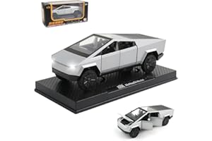 EROCK 1/32 Pickup Off-Road Vehicle Alloy Car Model Diecast Metal Toy Truck Model Simulation Sound Light Gifts for boy Girl. (Silver)