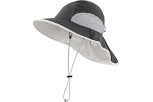 Connectyle Kids Sun Hat Adjustable Fishing Hat for Boys Grils Breathable UPF 50+ Protection Outdoor Beach Hat with Neck Flap