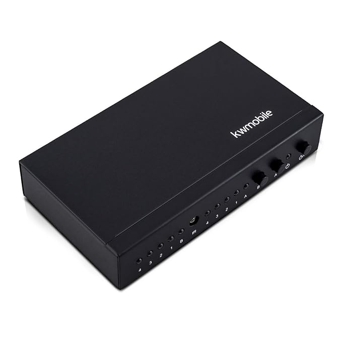 kwmobile Digital Audio Toslink Matrix - 4 x 2 Verteiler Switch mit Fernbedienung - 4facher S/PDIF Umschalter Toslink-Audiokab