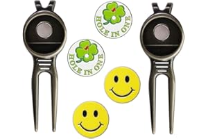GOLTERS Golf Divot Repair Tool with Ball Marker, A Unique and Multi-Functional Golf Accessory, Nickel