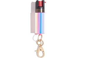 SUPER-CUTE PEPPER SPRAY BLINGSTING Pepper Spray for Women - Maximum Strength OC Self Defense Spray - 12 ft Range - UV Marking Dye for Police ID - Swipe Safety Lock, Compact & Fashionable Keychain - Holographic