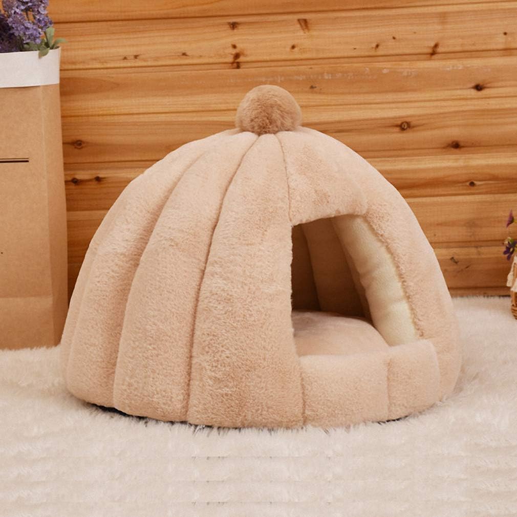 Hynsin Kennel Cat Bed Cat Nest Round Kennel Rabbit Cushion Pet Nest Deep Sleep Kennel Cattery Kennel Small and Medium Sized Kennel F M 56x48 cm : Pet Supplies
