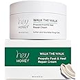 Hey Honey Walk The Walk Propolis Foot & Cracked Heel Cream For Extremely Dry Feet | Callus Remover for Feet, Lasting Effect Up To 72 Hours | Infused with Honey and Urea | 5 Oz