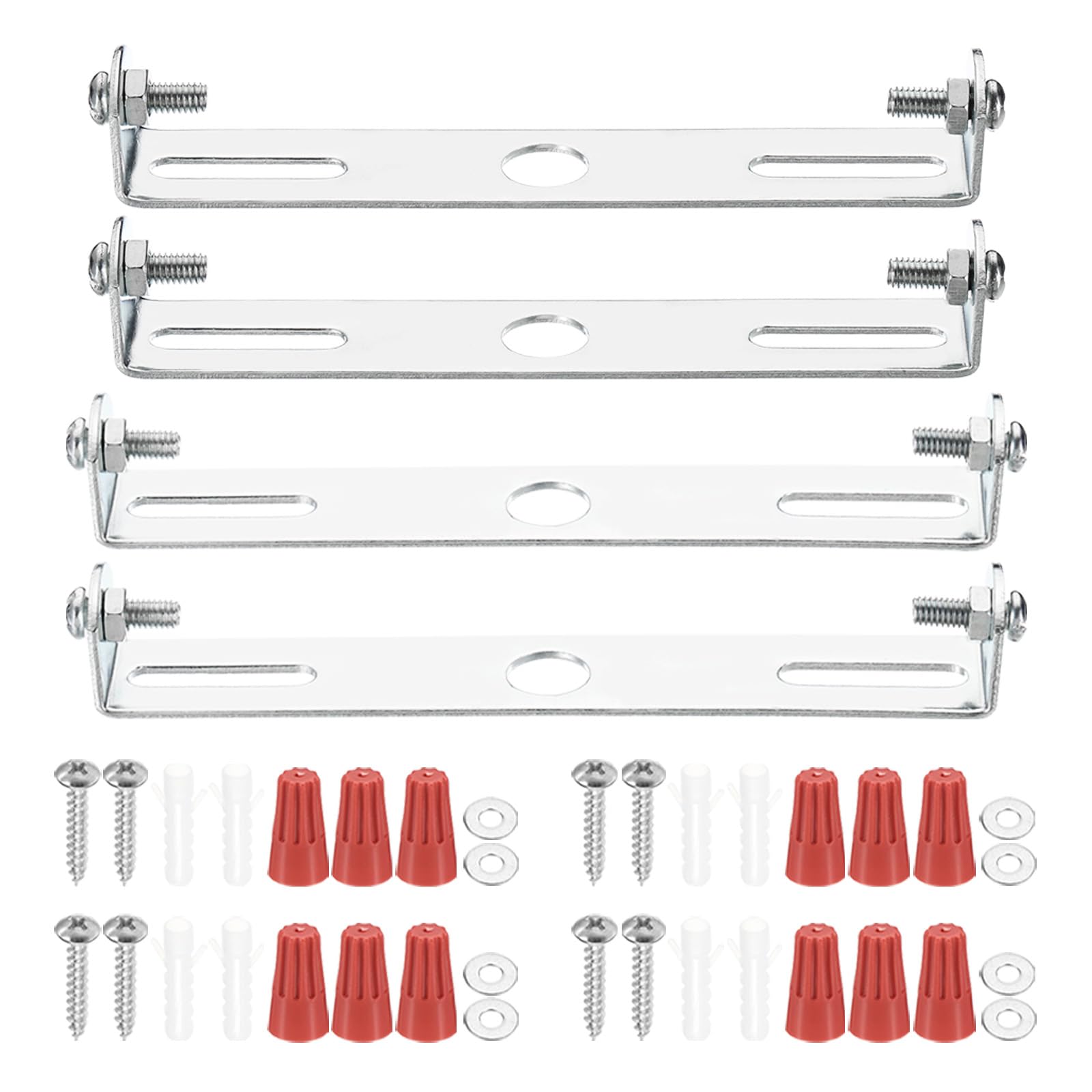 PATIKIL 105mm(4.13"), 115mm(4.53") Universal Light Fixture Mounting Bracket Kit, 4 Set Light Crossbar Ceiling Light Plate with Screw for Wall Light Ceiling Light Pendant Chandelier