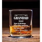 Grandad Definition Whiskey Glass - Grandad Whiskey Glass - Father's Day Gift - Whiskey Gifts For Him - Pregnancy Reveal Gift - Birthday Day Gift For Grandad - Gift For Husband, 11oz, Transparent