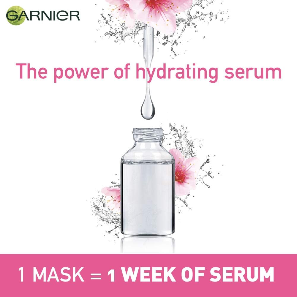 Garnier Skin Naturals, Sakura White, Face Serum Sheet Mask (Pink), 32g - Image 5