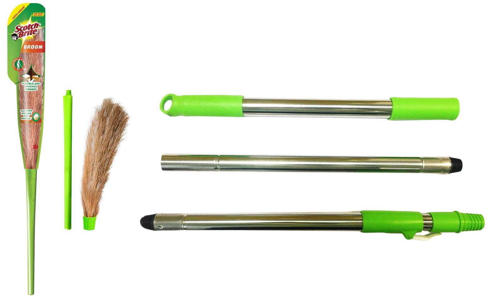 Buy ScotchBrite NoDust Fibre Broom (MultiPurpose, Green) & Scotch