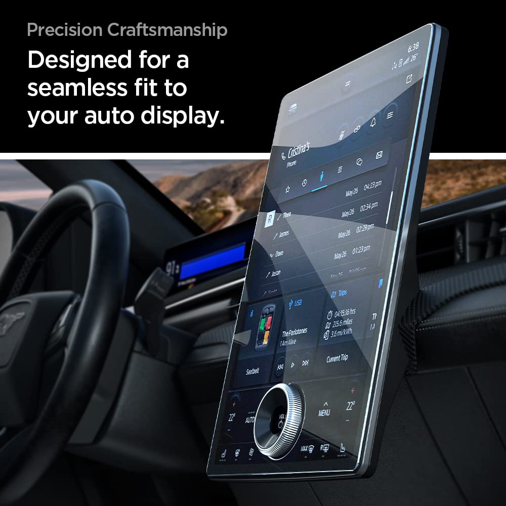 Spigen Tempered Glass Screen Protector [GlasTR Slim] designed for Ford F-150 Lightning, Expedition, Mustang Mach-E 15.5 inch Dashboard Touchscreen