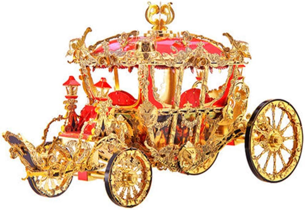 Princess Carriage Toy Model 3D Three-Dimensional Metal Puzzle Manual DIY Creative Ornaments Romantic Confession Gift Red + Tool A One Size