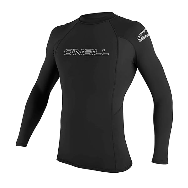 O’NEILL WETSUITS MEN’S BASIC SKINS UPF 50+ LONG SLEEVE RASH GUARD, BLACK, 2XL