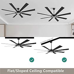 ELEHINSER 72 Inch Ceiling Fan with Lights and