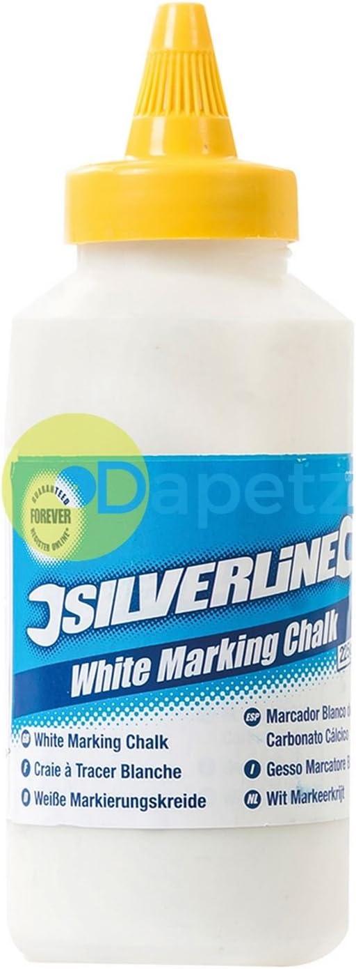 Dapetz ® Marking Chalk White For Internal & External Marking Great Adhesion & Visibility. For Creating Temporary Visible Lines On Surfaces Including Brickwork 248g