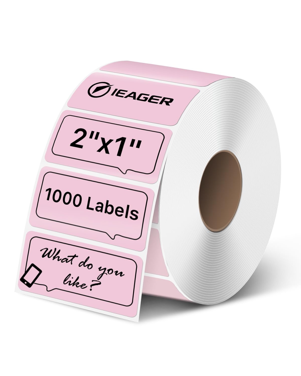 Photo 1 of iEager 2x1 Inch Thermal Labels, Pink Rectangle Thermal Printer Stickers, Durable Shipping Label Printer Sticker for Barcode, Name, Address, 1000 Labels/Roll