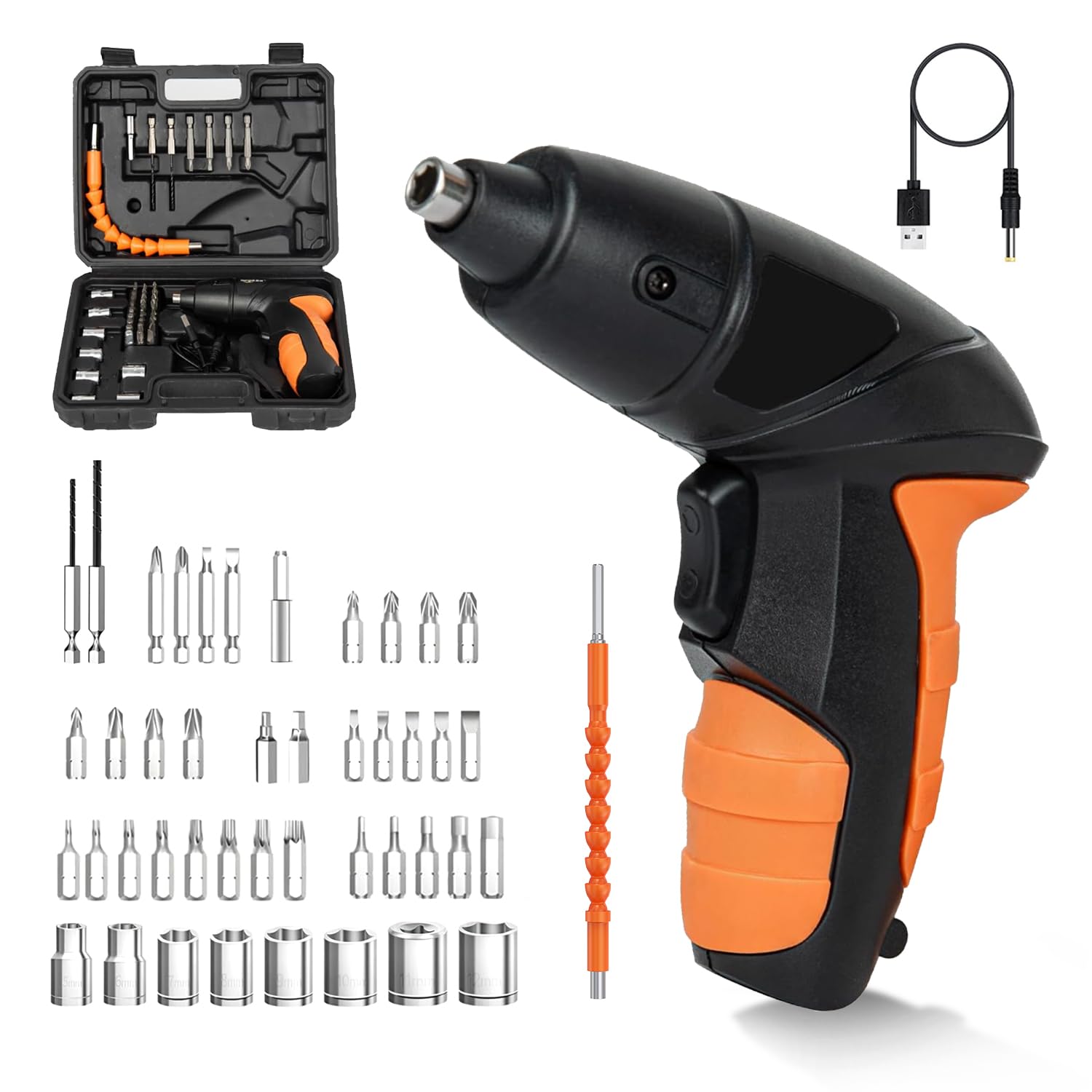 Zyrin Electric Driver, High Torque, Industry's Strongest, Forward and Reverse Switching, Electric Drill, Strong Magnetic, 4.2 V, Maximum Torque 35 N.m, Drill Driver, USB Rechargeable, Small