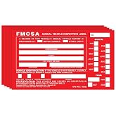 J. J. Keller Aluminum Annual Vehicle Inspection Label, 5 Pack | Punch Boxes, Red FMCSA Label, Meets AVIR Requirements, DOT Compliant
