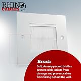 rhinocables White Single Gang Brush Plate Cable Entry Cover 86x86mm view 6