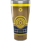Tervis Traveler Star Wars C-3PO See Three Triple Walled Insulated Tumbler Travel Cup Keeps Drinks Cold & Hot, 30oz, Stainless Steel