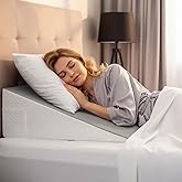 DeerFable [2026 New 7.5" Memory Foam Wedge Pillow for Sleep Apnea, Sleeping, Acid Reflux Relief, Snoring, Dual Sided Cooling & Warm Fabric Triangle Pillow Wedge for After Surgery, Back, Leg - Gray
