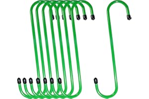 RoadandLord 8 Pcs Green Brake Caliper Hangers, Brake Caliper Hooks, Brake Caliper Hanger Hook Brake Caliper Hooks with Rubber Tips, Stainless Steel Hook/Hanger - 8 Pack (Green)