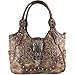 Justin West Western Brown Purse Floral Buckle Concealed Carry Handbag