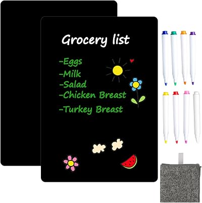 Hisredsun A4 Magnetic Dry Erase Whiteboard Sheet 2 Pack Fridge Whiteboard