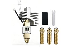 0.4MM for Elegoo Centauri Carbon Ceramic Hotend Print Head - Extruder Kit Hot End, Heat Sink with Extra 3 Brass Nozzle for Up