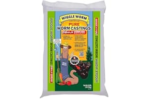 Wiggle Worm Castings Plus Worm Egg Material, 40-Pounds - Fertilizer for Houseplants, Vegetables, and More - Earthworm Castings to Help Improve Soil Fertility and Aeration