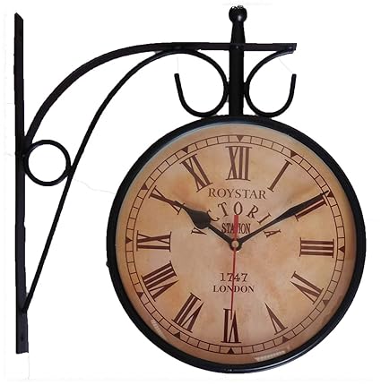 ROYSTAR Double Sided Analog Vintage Design Wall Clock - Victoria Station 1747 London, DIAL 8