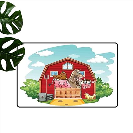 Amazon Com Peoniy Home Cartoon Printed Floor Mats Happy Farm