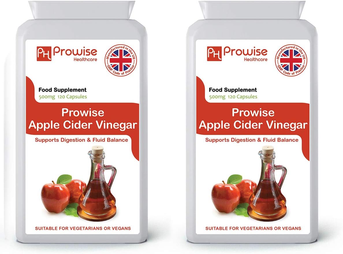 Apple Cider Vinegar 1000mg - 120 Capsules (Pack of 2) - UK Manufactured | GMP Standards by Prowise Healthcare