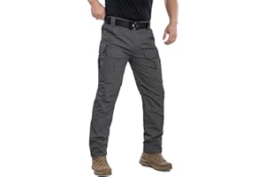 NAVEKULL Men's Outdoor Tactical Pants Rip Stop Lightweight Waterproof Military Combat Cargo Work Hiking Pants