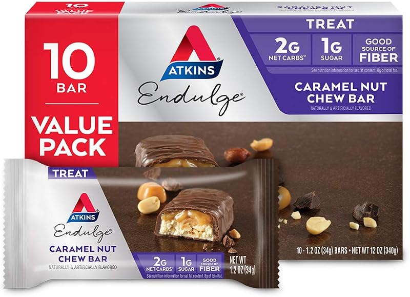 Atkins Endulge Caramel Nut Chew Bar 10 Count 1.2 oz Each