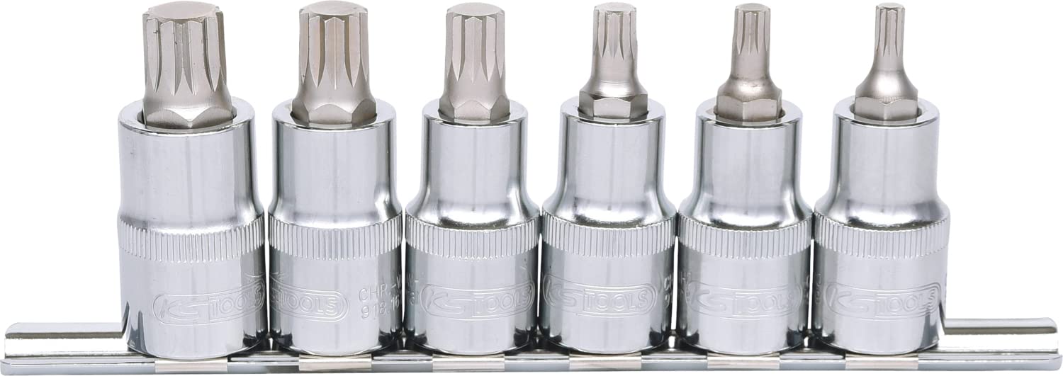 KS Tools 918.1349 1/2-inch Chrome Plus Xzn Bit Socket Set (6 Pieces)