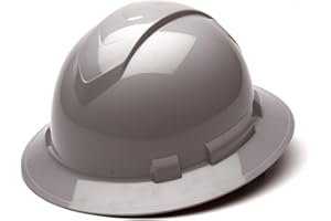 Pyramex Ridgeline Full Brim Hard Hat 4 Point Ratchet Gray