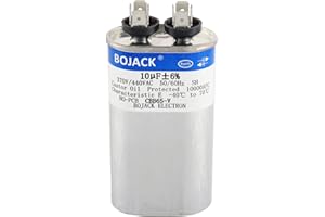 BOJACK 10 uF ±6% 10 MFD 370V/440V CBB65 Oval Run Start Capacitor for AC Motor Run or Fan Start and Cool or Heat Pump Air Conditione