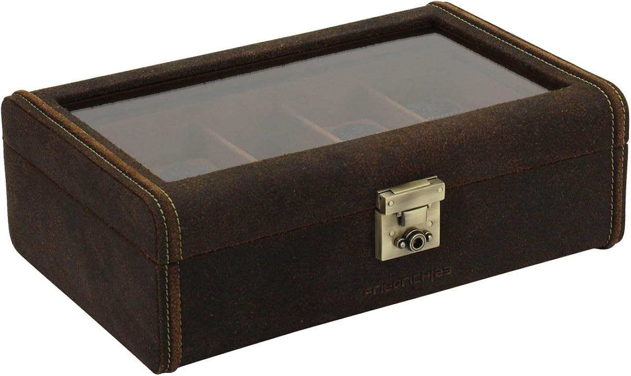 Friedrich 23 Unisex Brown Leather Watch Box for 8 Watches 27022 6, 8 Uhren - Image 3