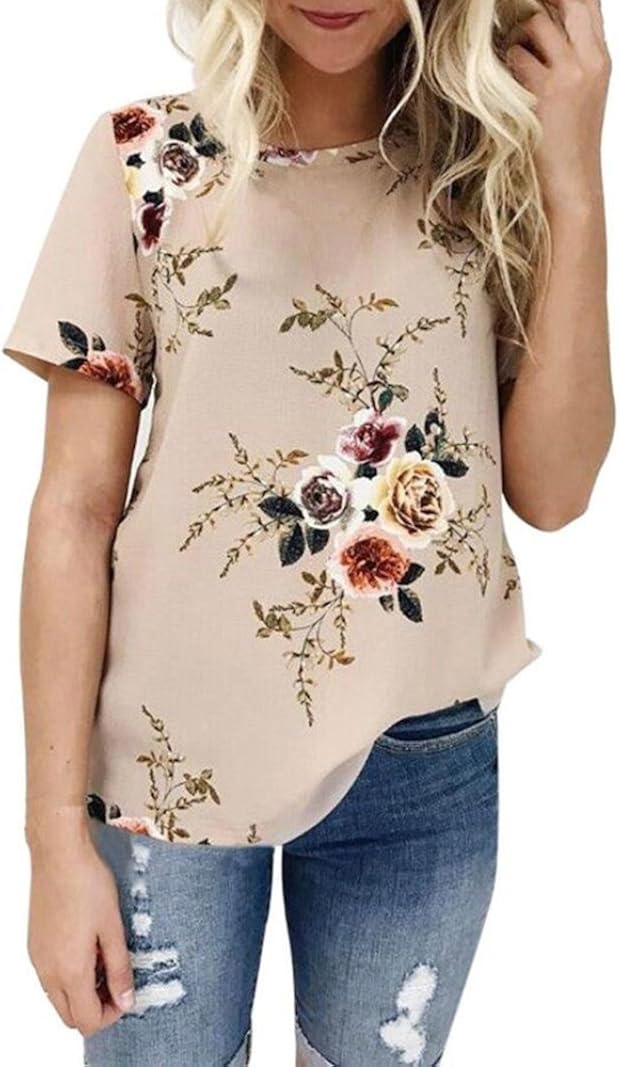 WOCACHI 2020 Sale Tops for Womens, Plus Size Floral Blouses T-Shirt Long Sleeve Flowy Chiffon Spring Summer Shirts