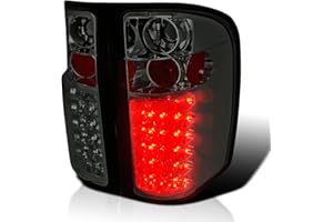 Spec-D Tuning Smoke Lens LED Tail Lights Compatible with 2007-2013 Chevy Silverado 1500/2500HD/3500HD, Left + Right Pair Assembly