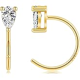 Gacimy Huggie Half Hoop Earrings for Women, 1/2 Inches Small Gold Hoop Earrings for Women