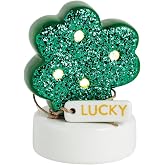 Mud Pie Green Ceramic Shamrock LED Sitter