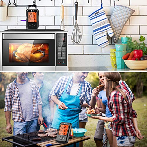 Wireless Meat Thermometer, Te-Rich Bluetooth Digital Food Grill Thermometer [Oven Safe/Timer/App Connected/] with 6 Temperature Probe for Smoker Grilling BBQ Turkey Kitchen Cooking Thermometer - Thumbnail 6