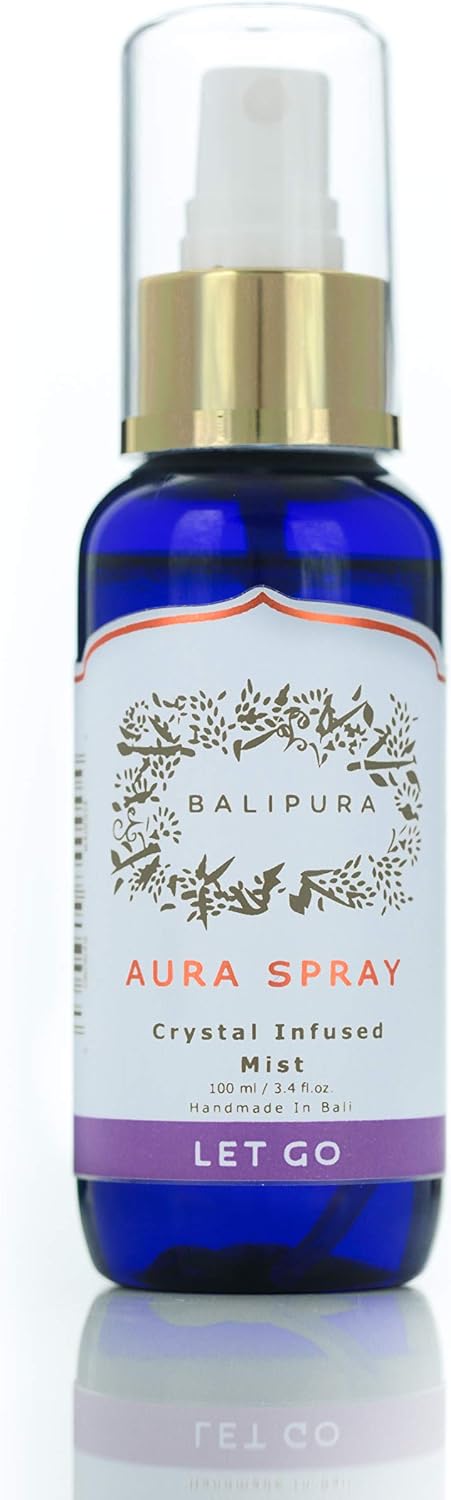 BALIPURA, Aura Chakra Spray Gift for Women, Let Go Spray Crystal Infused Mist, Amethyst, Sodalite & Clear Quartz & Palo Santo
