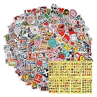Flyzoo Cool Stickers-Skateboard Guitar Travel Case Sticker,Laptop Luggage Car Bike Bicycle Stickers(200Big Pcs+200mini Pcs Stickers)