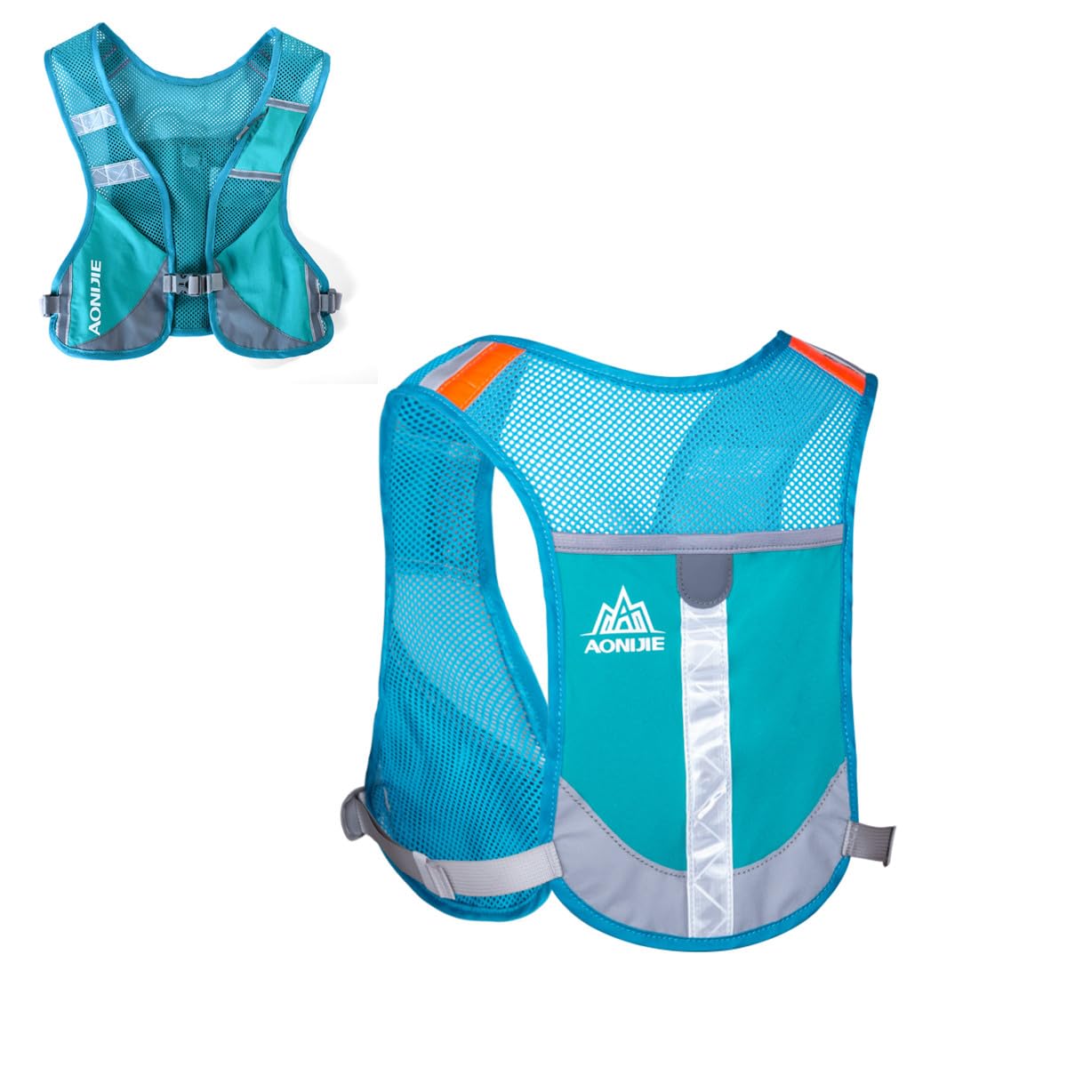 Achsoo Ultralight Reflective Running Vest Backpack Marathon Hiking Bags Hydration Pack Outdoor Sport Bag Cycling Pack(Blue)