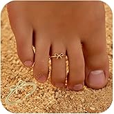KIFUTENG 925 Sterling Silver Bow Toe Rings for Women Non Tarnish Cute Dainty Knot Foot Ring Mother Daughter Friendship Toe Ring Adjustable Open Band Hypoallergenic Summer Beach Foot Jewelry Gifts