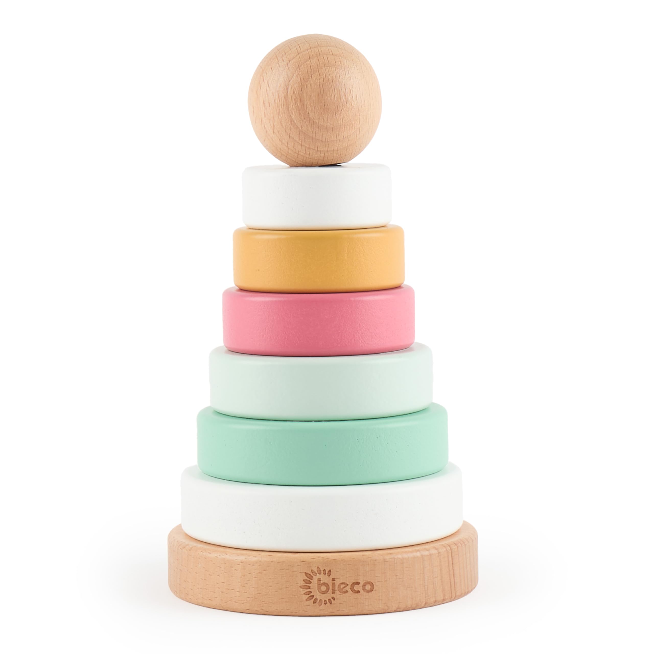 BIECO Stacking Tower Baby Berry | Sustainable FSC® Wood | 19 cm | Stacking Toy 1 Year + | Wooden Rings Baby | Wooden Tower | Toys 1 Year + — image 1