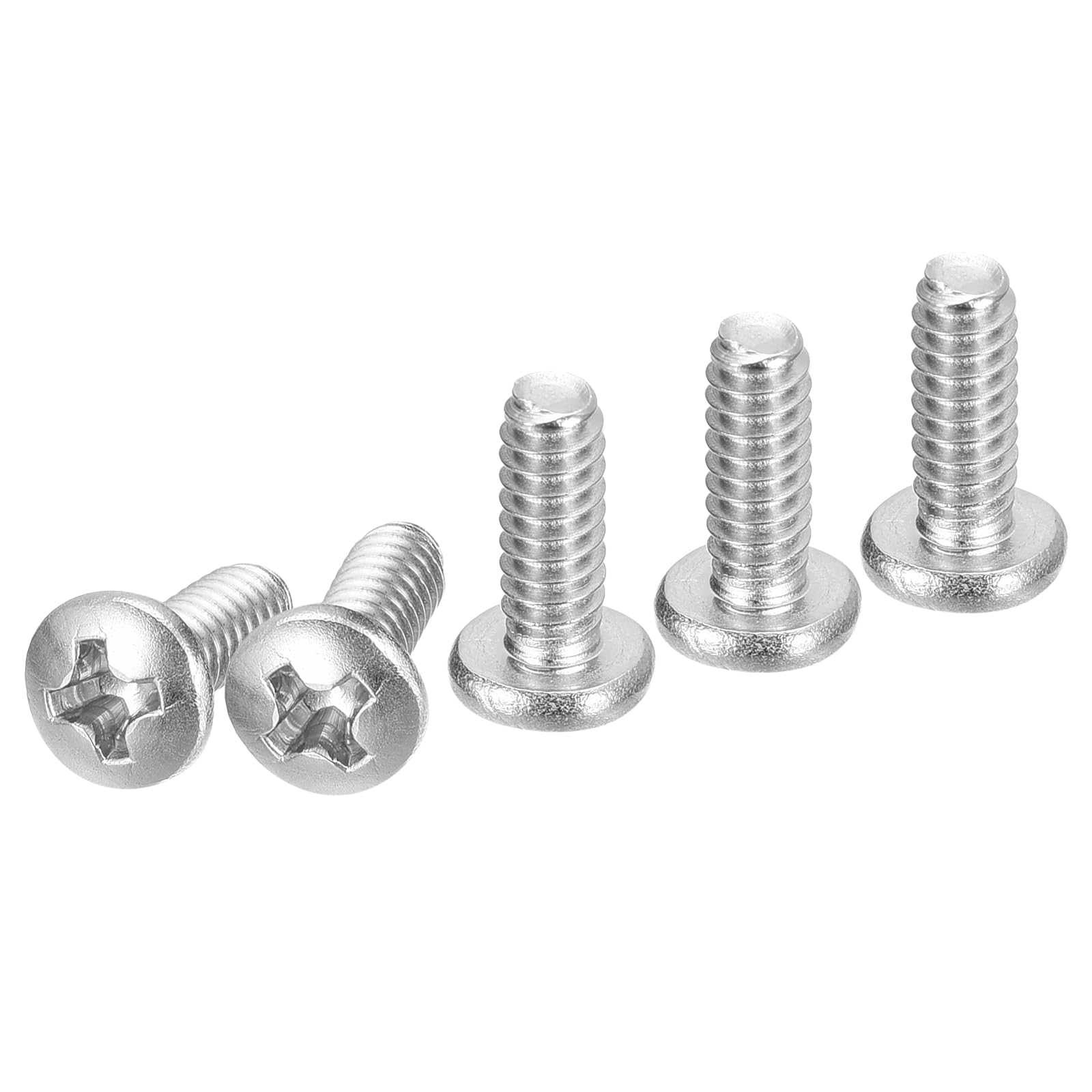 DTGN #6-32x3/8" Pan Head Machine Screws, 100Pcs 304 Stainless Steel, Phillips Drive, UNC Full Thread, Bright Finish, Screws Bolts Kit